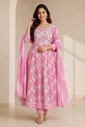 Women's Rayon Anarkali 3-Piece Suit Set