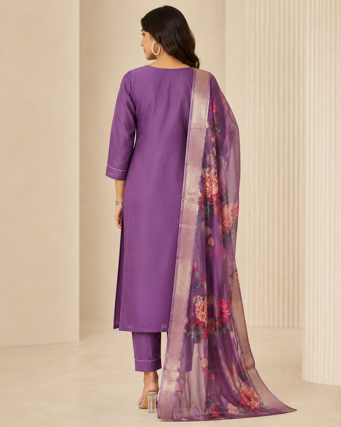 Embroidered Rayon Slub 3-Piece Kurta Pant Dupatta Set