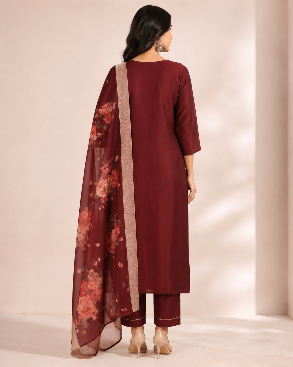 Embroidered Rayon Slub 3-Piece Kurta Pant Dupatta Set