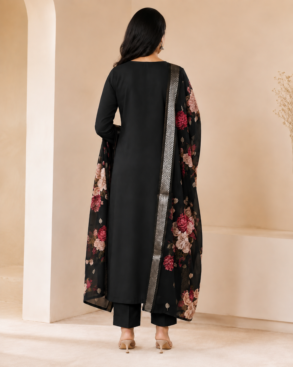 Embroidered Rayon Slub 3-Piece Kurta Pant Dupatta Set