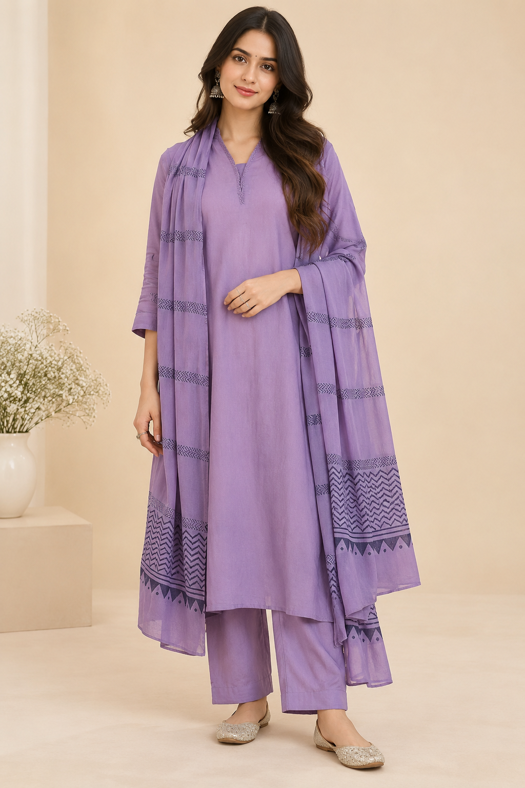 Embroidered Rayon Slub 3-Piece Kurta Pant Dupatta Set