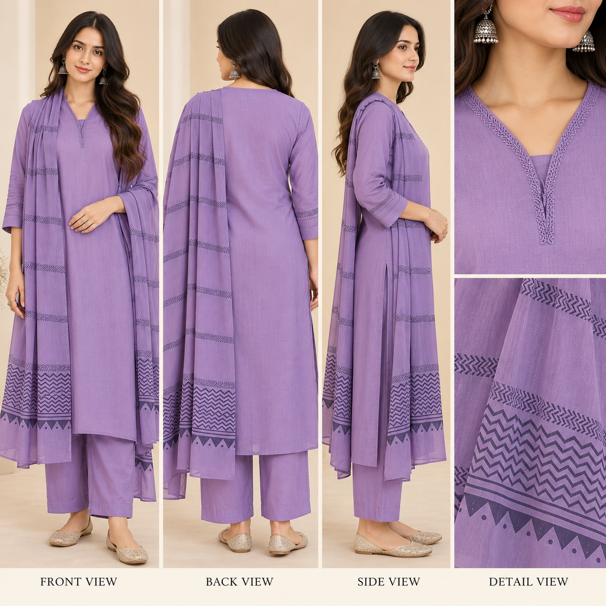 Embroidered Rayon Slub 3-Piece Kurta Pant Dupatta Set