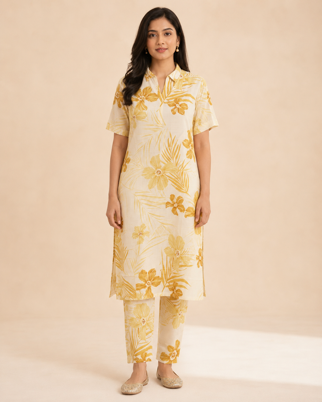 Women’s Printed Vertican 2-Piece Co-ord Set – Casual Wear