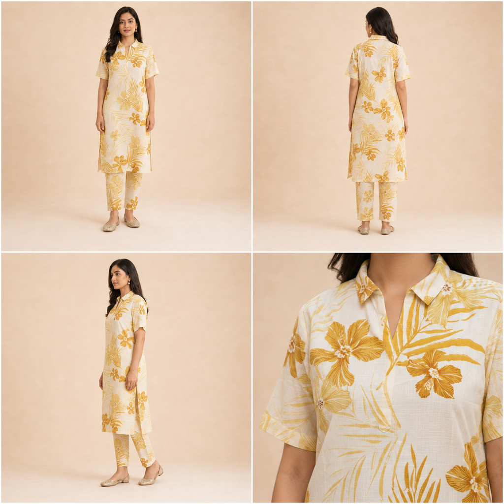 Women’s Printed Vertican 2-Piece Co-ord Set – Casual Wear