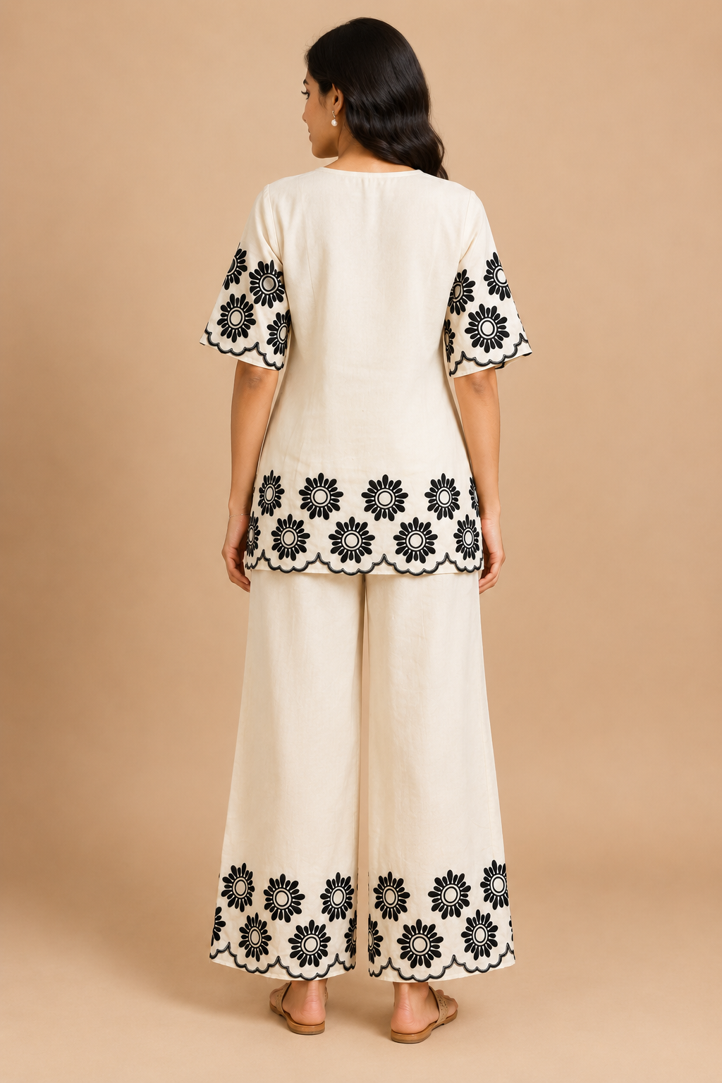 Embroidered Khadi Cotton Women's Co-ord Set