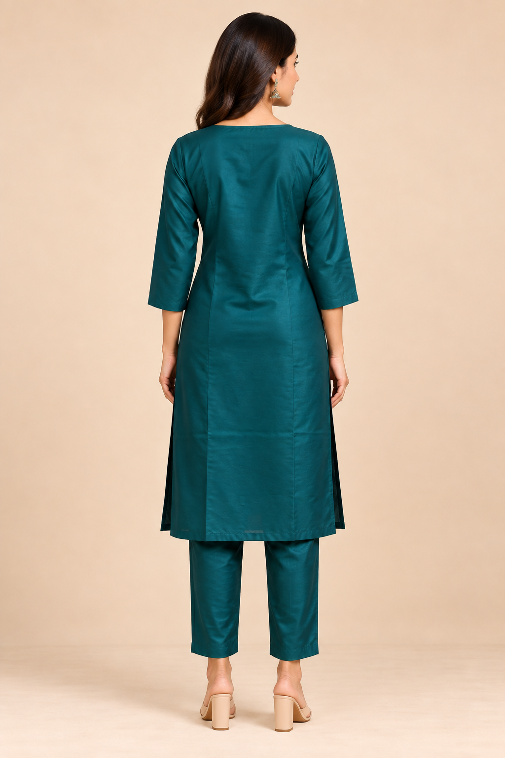 Embroidered Silk Blend Kurta Pant Co-ord Set