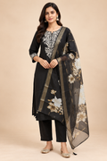 Cording Embroidered Roman Silk 3-Piece Kurta Set