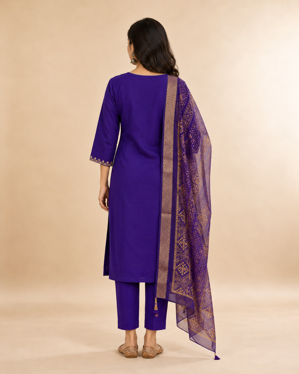 Roman Silk Embroidered Kurta Set with Organza Dupatta