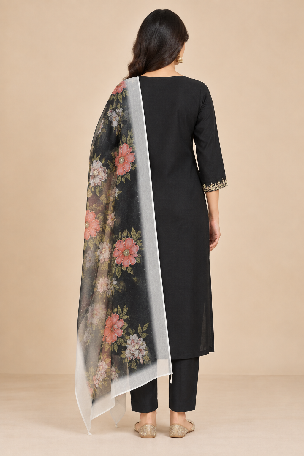 Embroidered Rayon Slub 3-Piece Kurta Set with Chanderi Dupatta