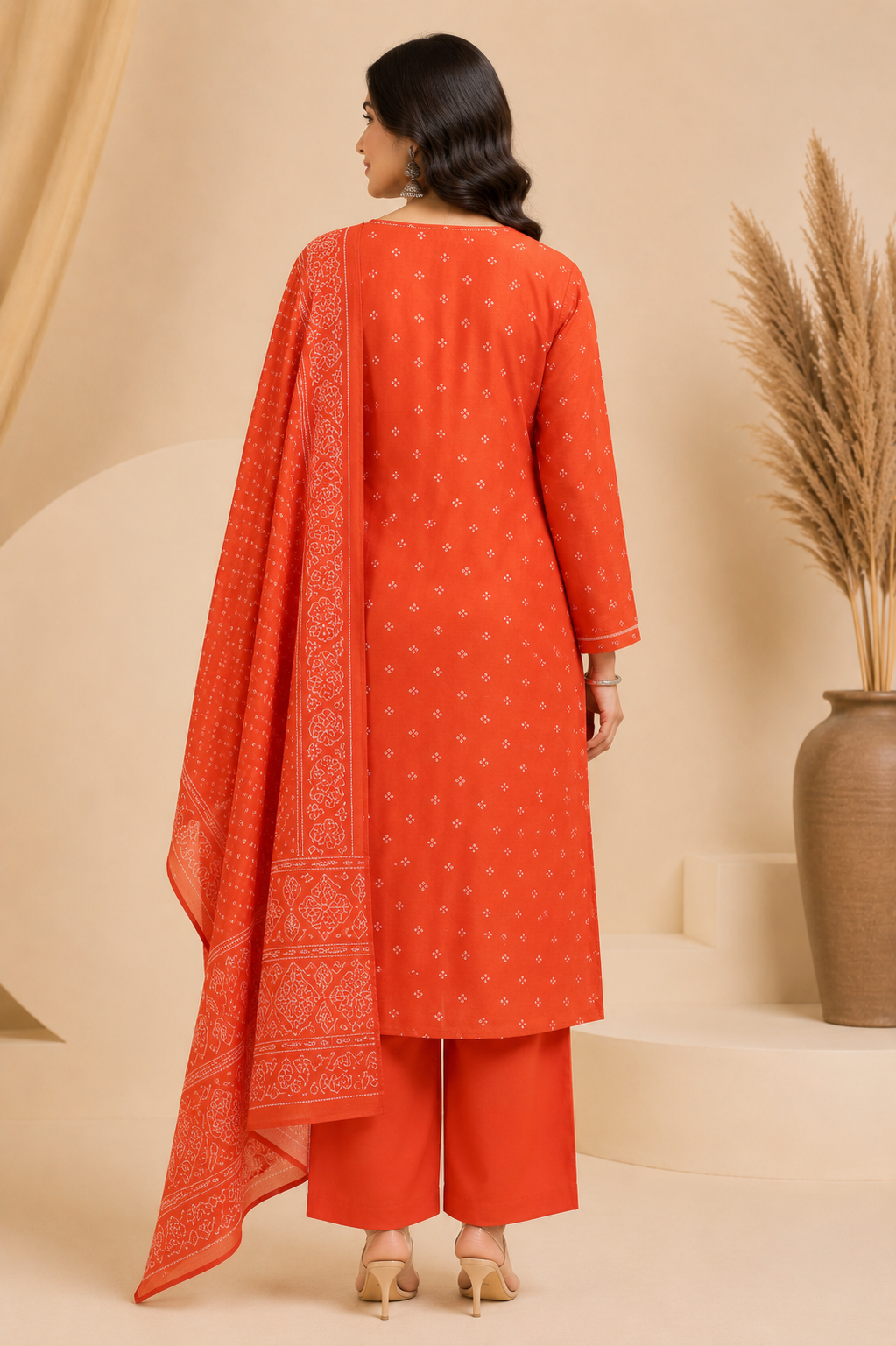 Printed Women’s Kurta Set – Floral 3-Piece Set