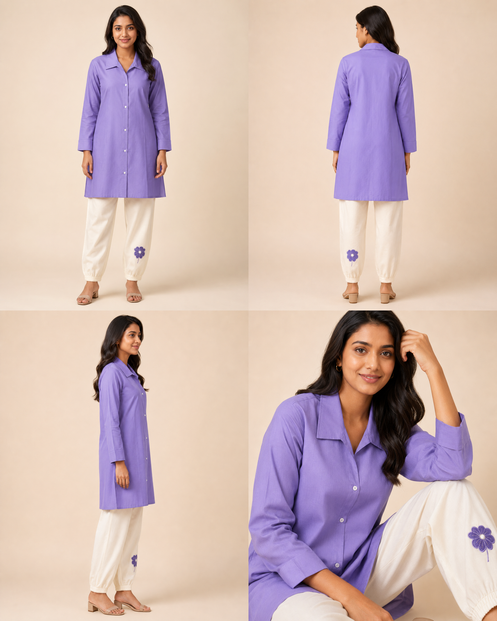 Pure Cotton Women’s Co-ord Set – Shirt & Pants