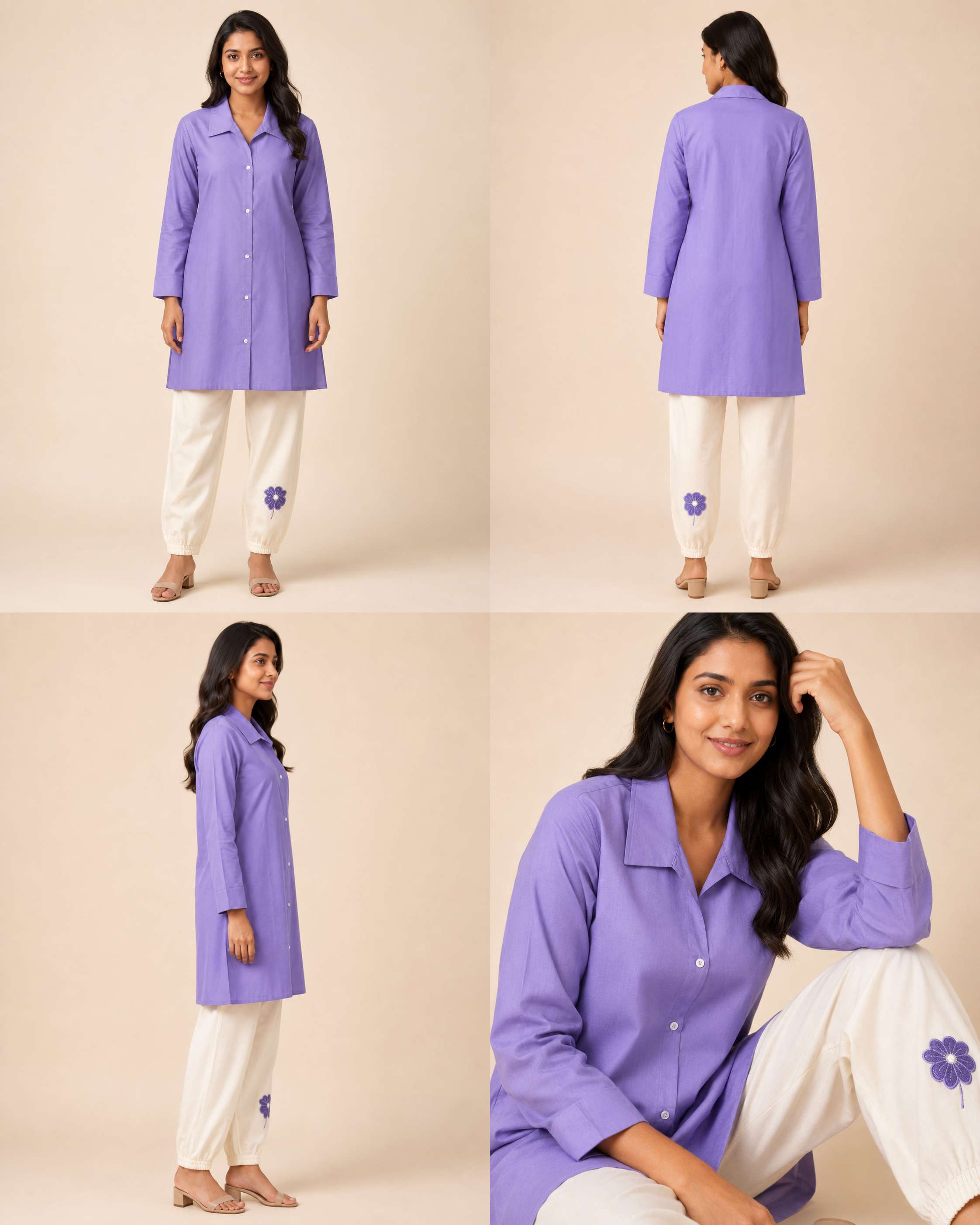 Pure Cotton Women’s Co-ord Set – Shirt & Pants